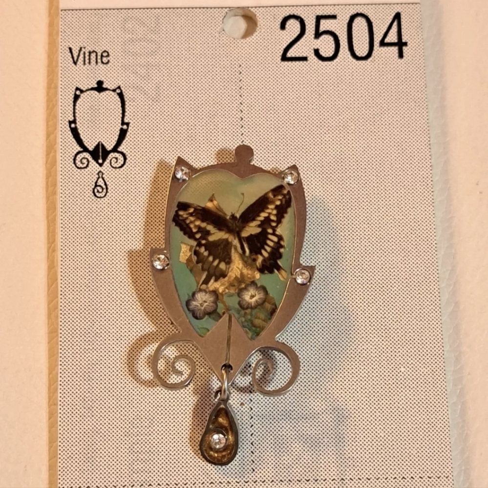 Seeka Mixed Media Enamel Butterfly  Brooch Pin 1422504